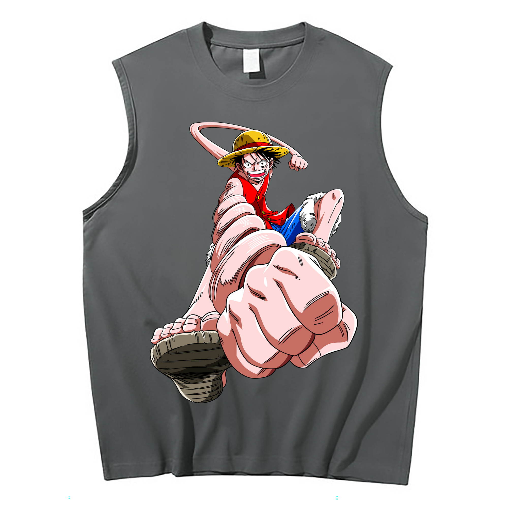 ワンピース モンキー・D・ルフィ ONE PIECE Monkey D. Luffy コットン100％タンクトップ（フロントプリント）